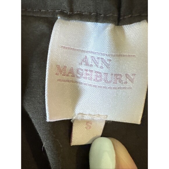 Ann Mashburn Size Small Pleated 3/4 Sleeves Mini Cotton Dress Brown Women’s - Picture 3 of 10
